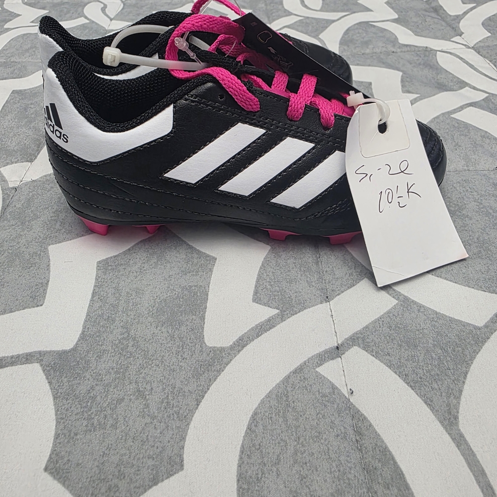 Adidas Kids' Soccer Shoes Black with Pink Accents - Picture 6 of 10